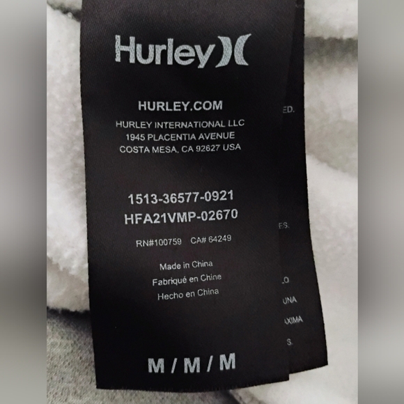 Hurley Light Gray Hoodie - Picture 4 of 5